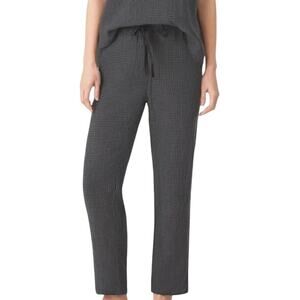 Eileen Fisher Organic Linen Gingham Pants Women M Lagenlook Art To Wear Capsule